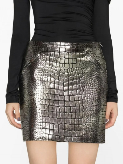Latest Tom Ford Metallic Leather Mini Skirt with 75% discount and Farfetch coupon