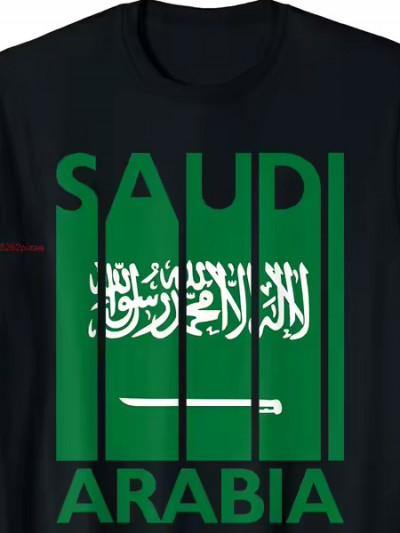 New deal at 52% off on black T-shirt with green Saudi Arabia print using AliExpress coupon