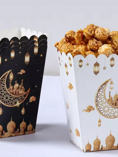 Serve Ramadan appetizers in style and save 74% with AliExpress Sale on popcorn boxes with Ramadan prints