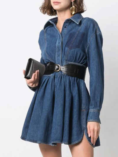 Shine in trendy Alexander McQueen denim dress at 75% OFF with Farfetch promo code