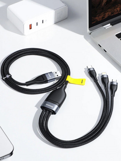 Shop Online Baseus 3 in 1 Cable (100 Watt) from AliExpress