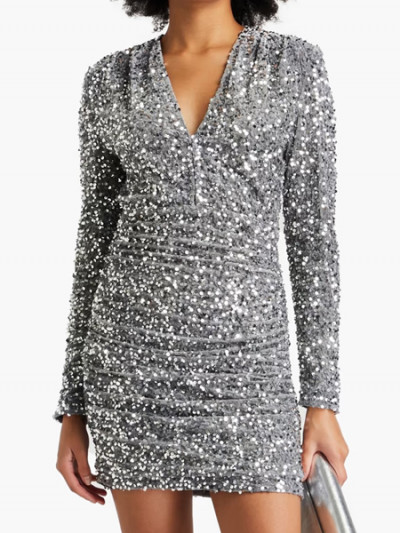 Take advantage of The Outnet Sale to buy Maji short dress embroidered with silver sequins and save 45%