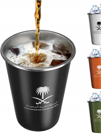 وفر 40% على كوب معدني للقهوة بشعار المملكة العربية السعودية بعدة اللوان مع كود خصم علي اكسبرس
