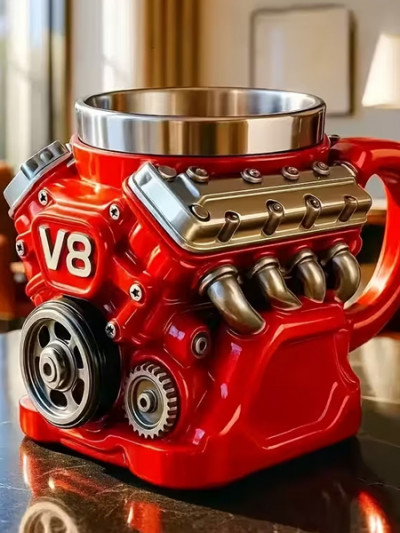كود خصم تيمو لشراء كوب قهوة بتصميم واقعي لمحرك V8 ممتاز كهدية بتوفير 72%